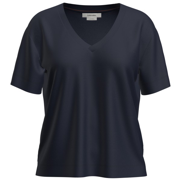 Merinoshirt Icebreaker Merino 150 Tech Lite S/S Relaxed V-Neck Damen (Gr M |blau)