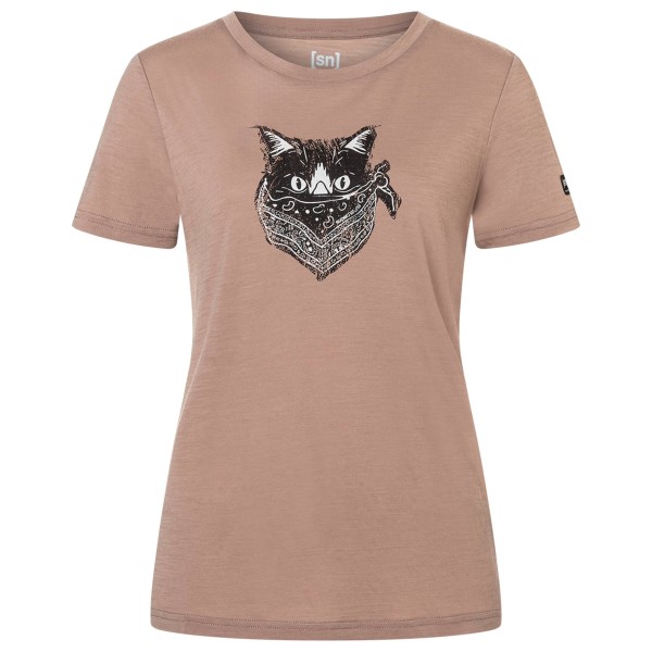 super.natural Women’s Bandito Cat Tee Merinoshirt Bruin