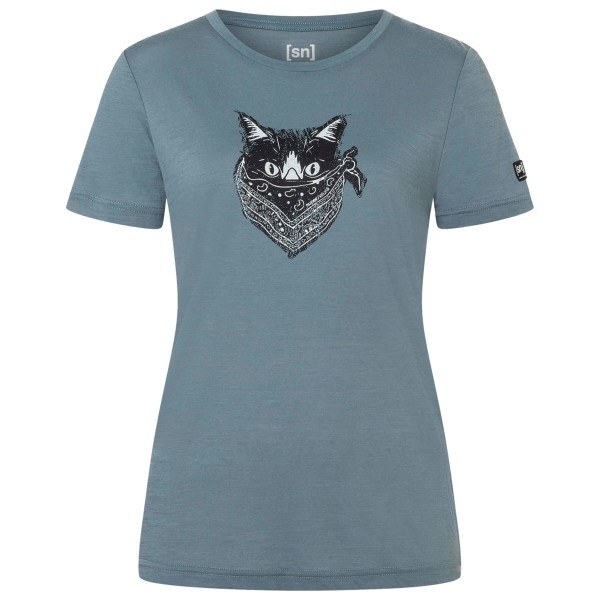 super.natural Women’s Bandito Cat Tee Merinoshirt Grijs