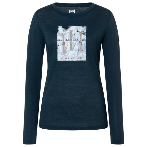super.natural - Women's Triple Ski L/S - Merinolongsleeve - Blueberry / Various | XS