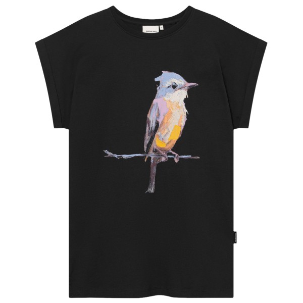 DEDICATED Women’s T-Shirt Visby Painted Bird T-shirt Zwart
