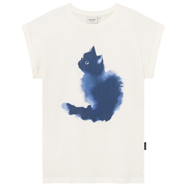 DEDICATED Women’s T-Shirt Visby Watercolor Cat T-shirt Wit