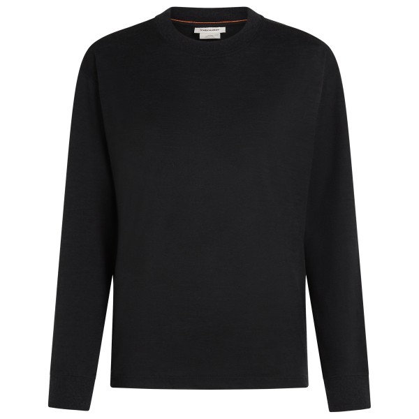 Icebreaker Women’s Merino 150 Tech Lite L/S Relaxed Tee Merinoshirt Zwart