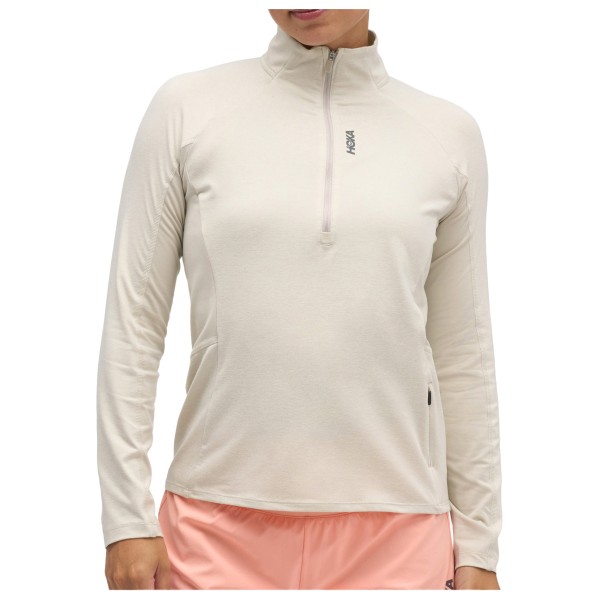 HOKA Women’s Skyform Half Zip Hardloopshirt Beige