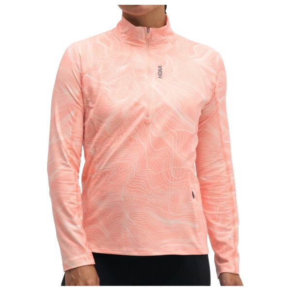 HOKA Women’s Skyform Half Zip CLF Prt Hardloopshirt Roze
