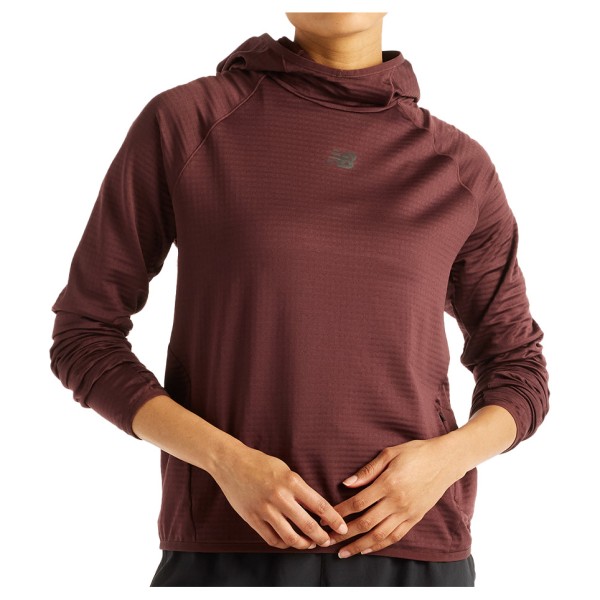 New Balance Women’s RC Essential Heat Grid Hoodie Hardloopshirt Rood