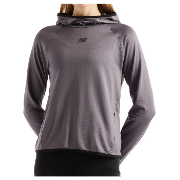 New Balance Women’s RC Essential Heat Grid Hoodie Hardloopshirt Grijs