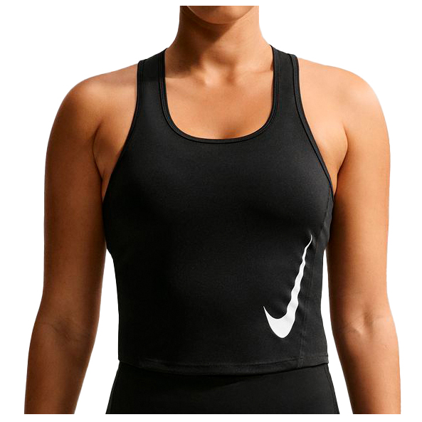 Nike Women’s Tempo Swoosh Run Dri-Fit Tank Tanktop Zwart