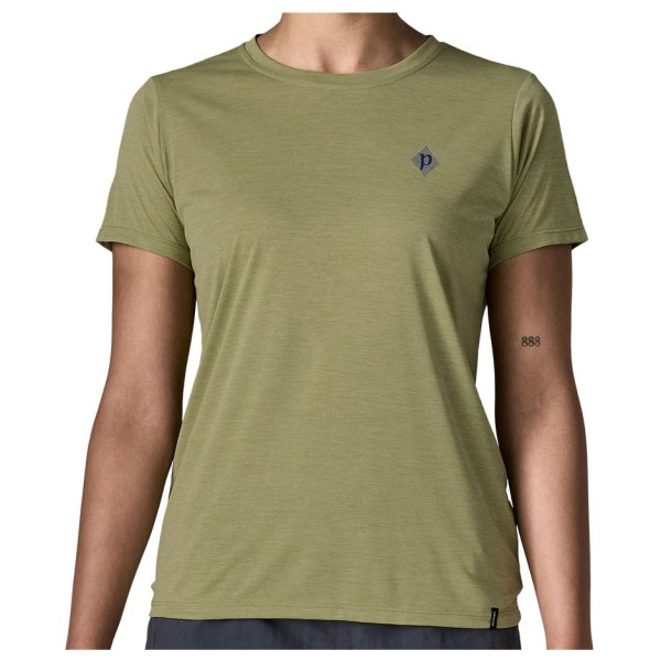 Patagonia Women’s Capilene Cool Daily Shirt Hut Tripper Sportshirt Olijfgroen