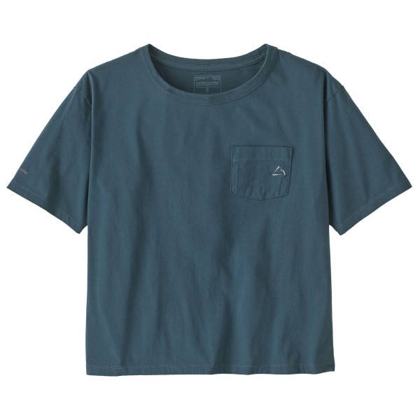 Patagonia Women’s Fitz Roy Massif Easy Cut Pocket Tee T-shirt Blauw