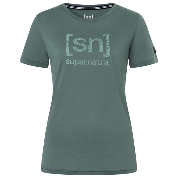 super.natural Women’s Logo Lines Tee Merinoshirt light jade Groen
