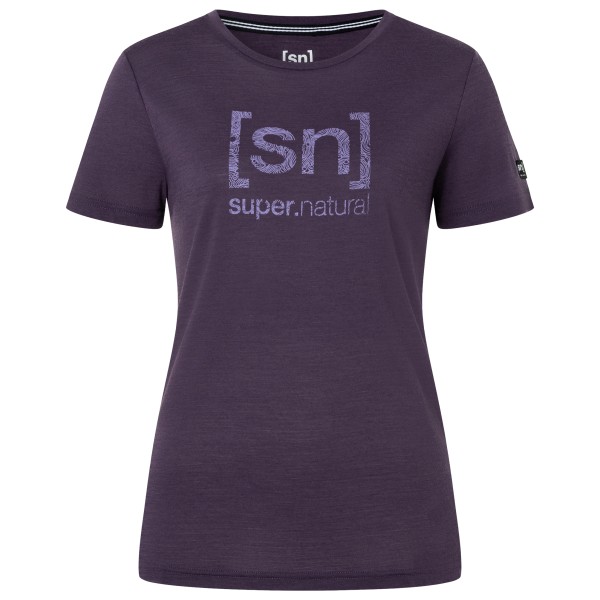super.natural Women’s Logo Lines Tee Merinoshirt /purper Mysterioso /purper