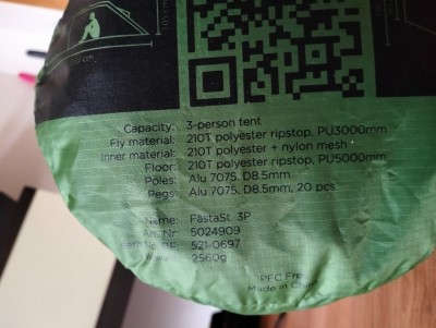 Tuotetta Stoic - FästaSt. 3P - 3 henkilön teltta koskeva kuva 1 k&auml;ytt&auml;j&auml;lt&auml; Atanas